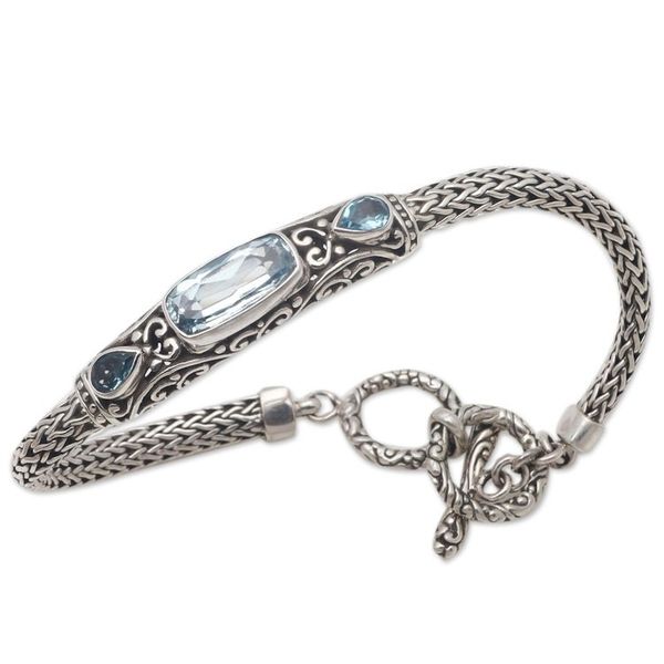 Alternate image for Faceted Blue Topaz Pendant Bracelet from Bali Splendid Bali
