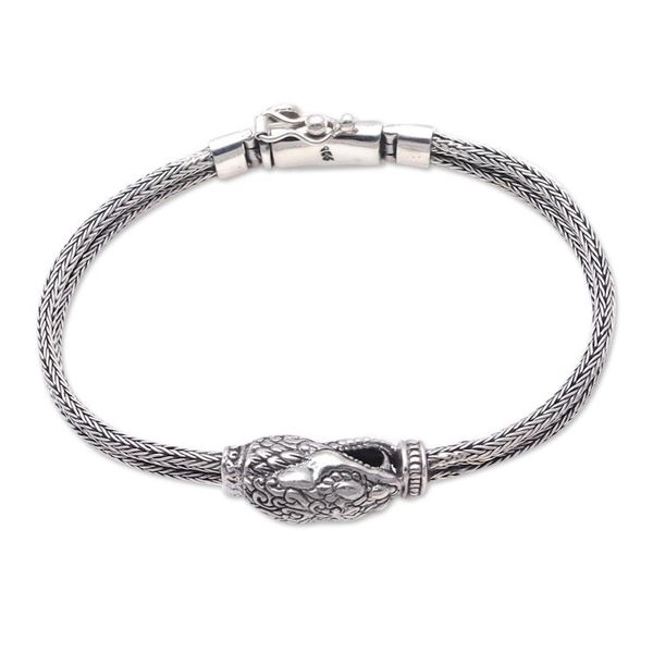 Alternate image for Sterling Silver Snake Pendant Bracelet from Bali Stylish Snake