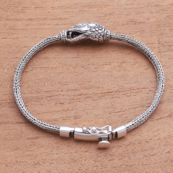 Alternate image for Sterling Silver Snake Pendant Bracelet from Bali Stylish Snake