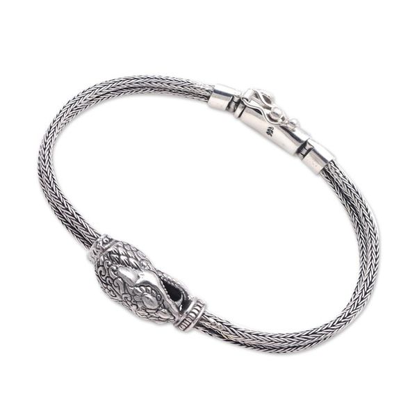 Alternate image for Sterling Silver Snake Pendant Bracelet from Bali Stylish Snake