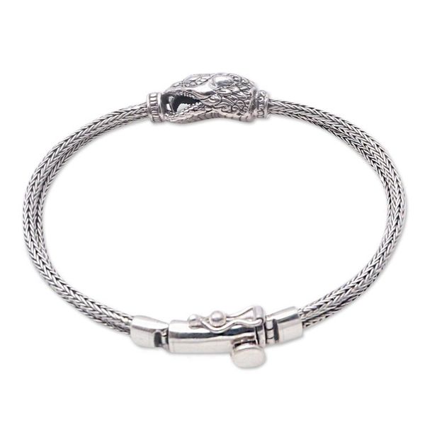Alternate image for Sterling Silver Snake Pendant Bracelet from Bali Stylish Snake