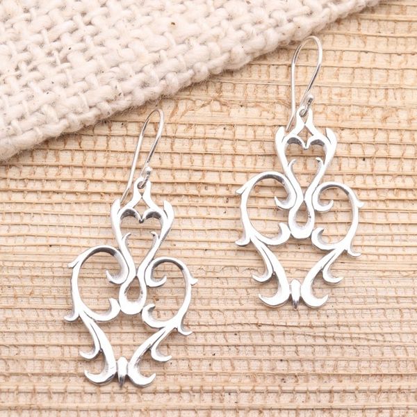 Alternate image for Baroque Style Sterling Silver Earrings from Bali Baroque Fantasy