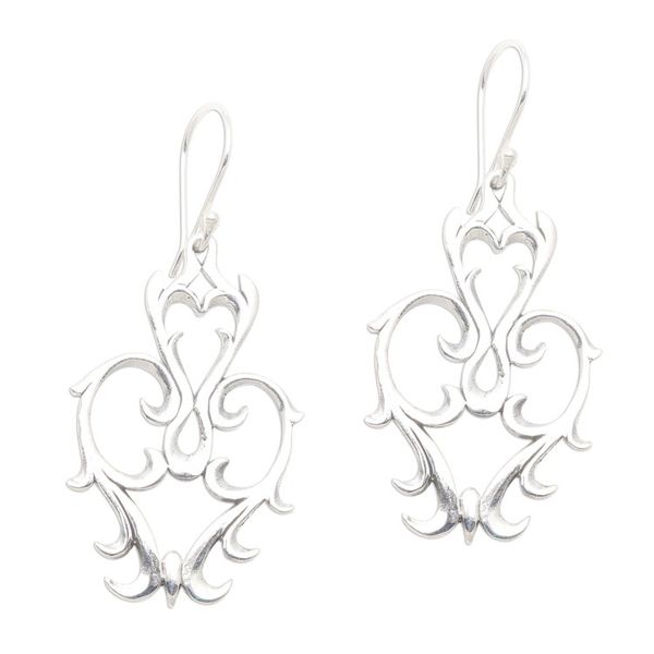 Alternate image for Baroque Style Sterling Silver Earrings from Bali Baroque Fantasy