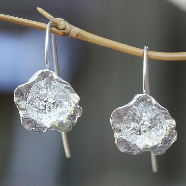 Alternate image for Flower Earrings Hand Crafted in Sterling Silver Prairie Primrose