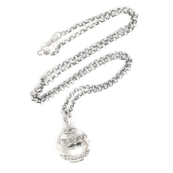 Alternate image for Sterling Silver Balinese Harmony Ball Necklace 18 Inch Circles of Light