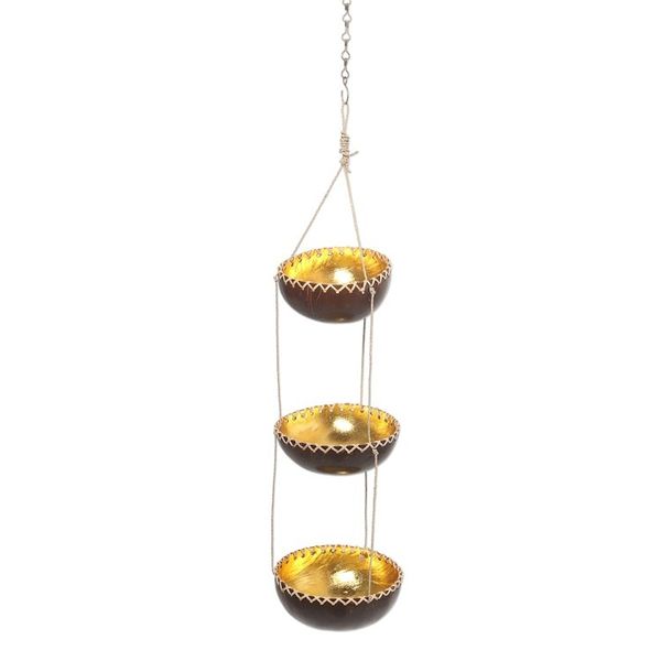 Alternate image for Tiered Hanging Coconut Shell Plant Pot Vertical Garden