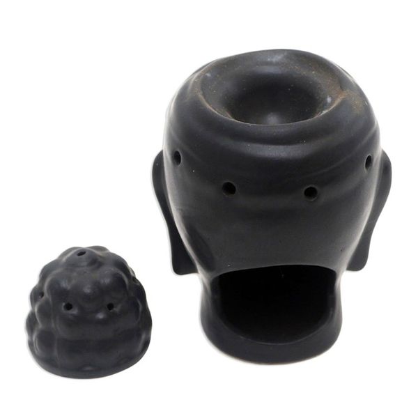 Alternate image for Hand Crafted Buddha Oil Warmer from Bali Buddha Head