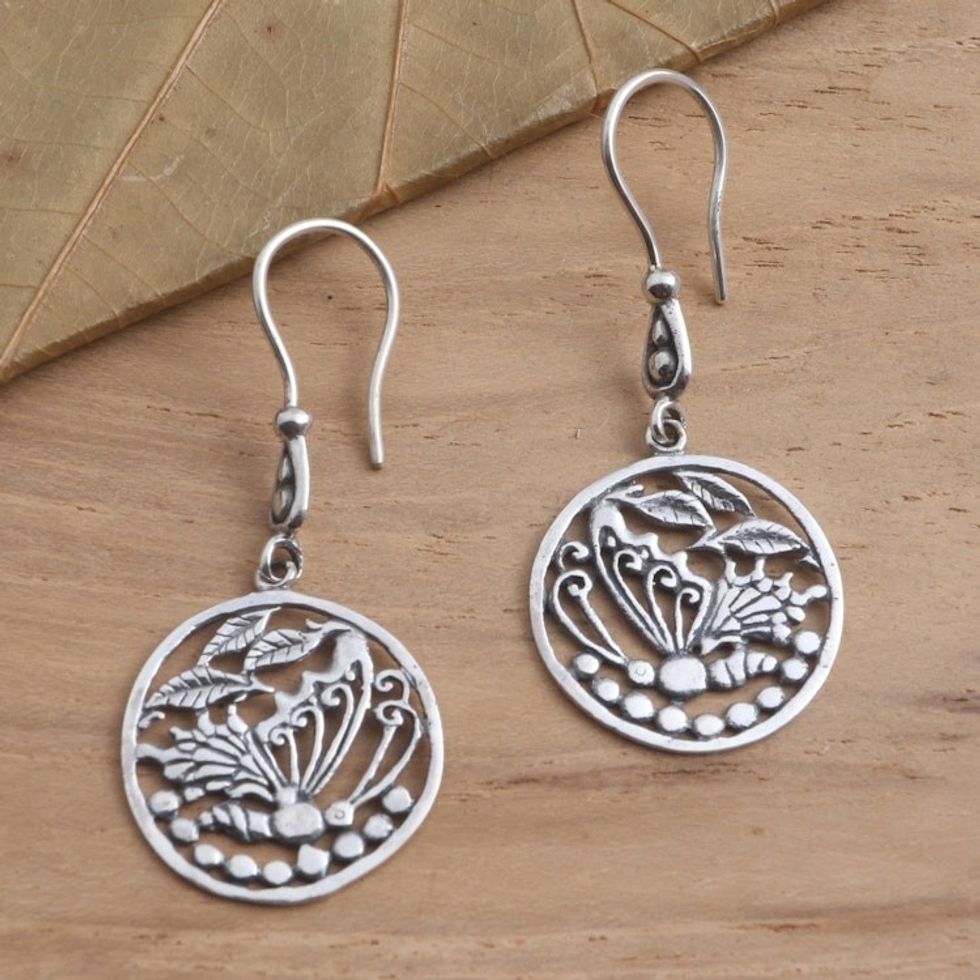 Butterfly Motif Earrings in Sterling Silver 'Gentle Butterfly'