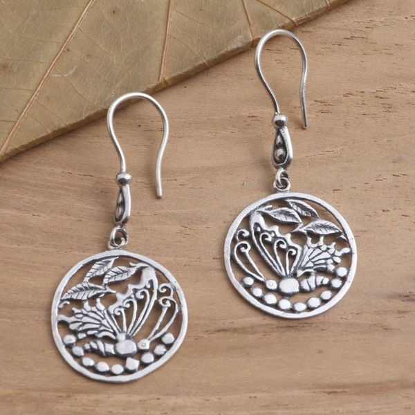 Alternate image for Butterfly Motif Earrings in Sterling Silver Gentle Butterfly