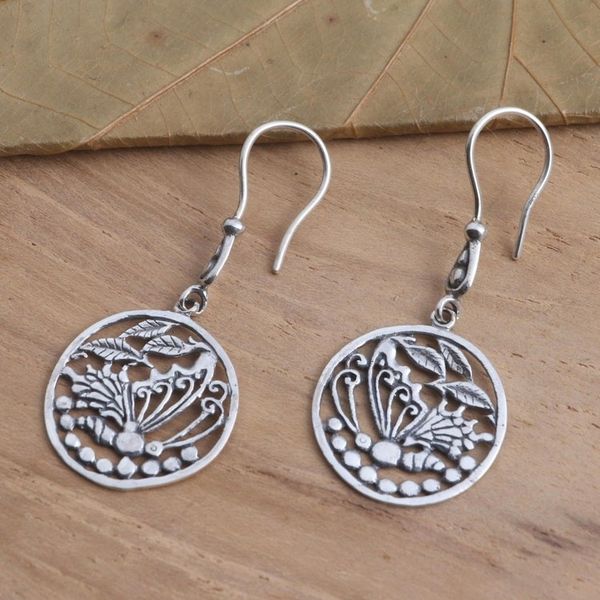 Alternate image for Butterfly Motif Earrings in Sterling Silver Gentle Butterfly