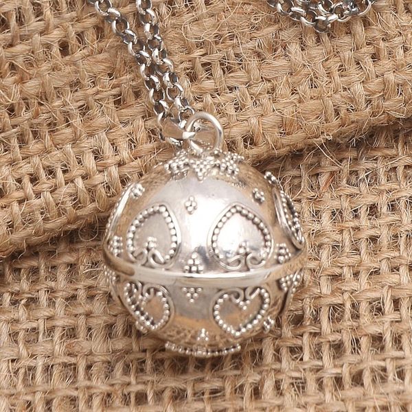Alternate image for Handmade Heart Theme Sterling Silver Harmony Ball Necklace Love Chime