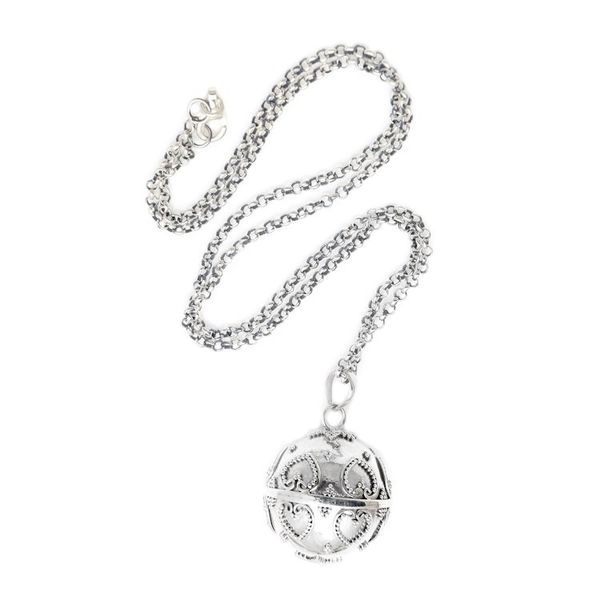 Alternate image for Handmade Heart Theme Sterling Silver Harmony Ball Necklace Love Chime