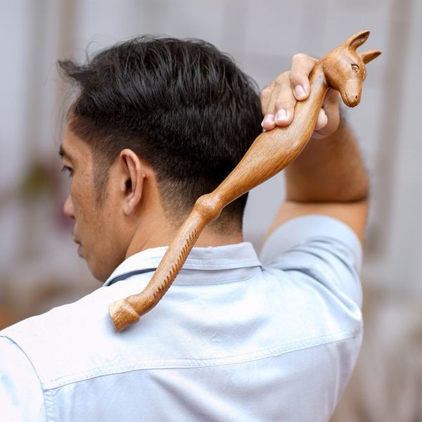 Alternate image for Horse-Themed Natural Suar Wood Back Scratcher from Bali Helpful Horse