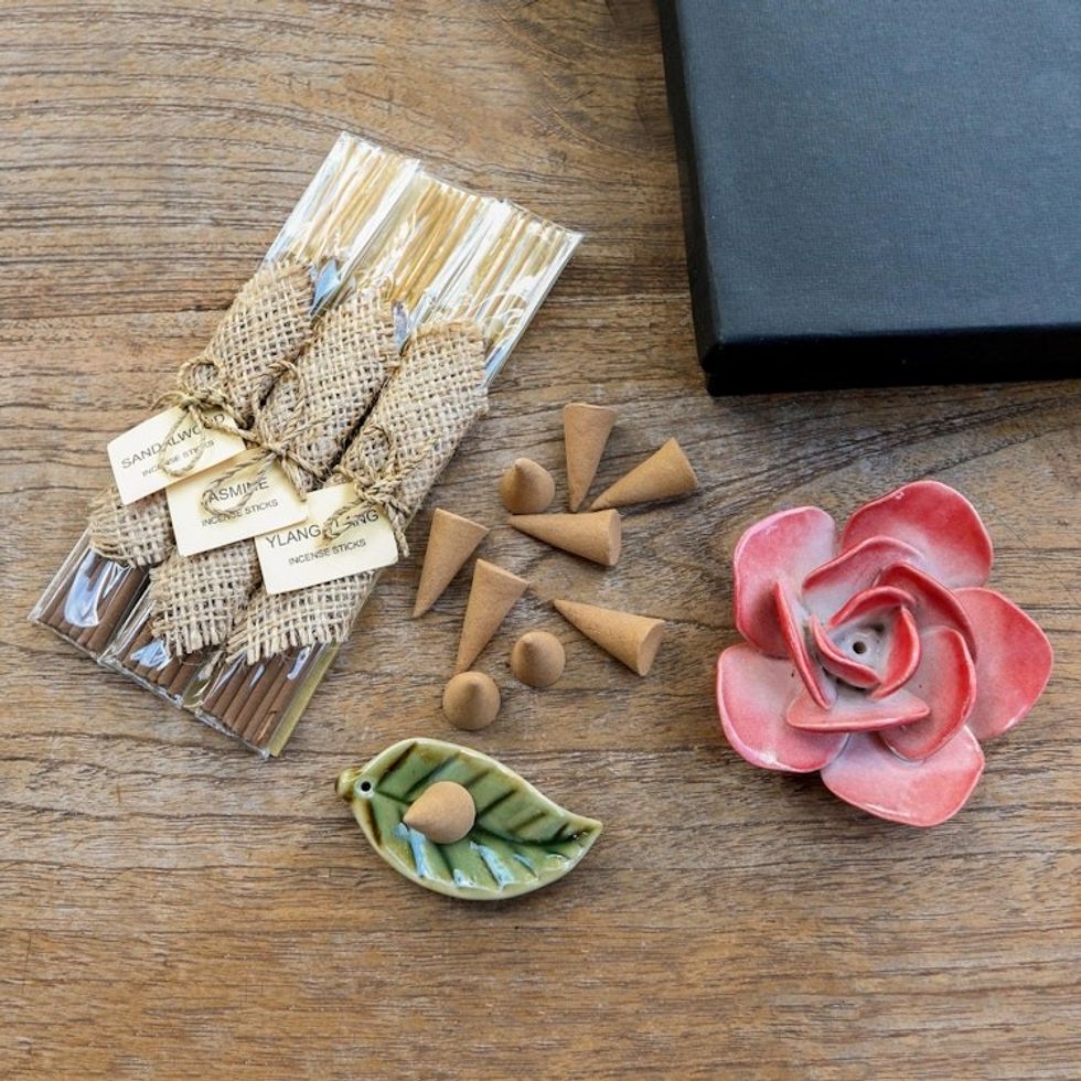 Boxed Aromatherapy Incense Gift Set 'Red Rose'