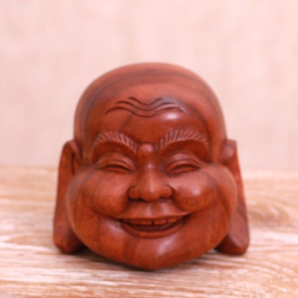 Alternate image for Suar Wood Laughing Buddha Sculpture from bali Jolly Buddha
