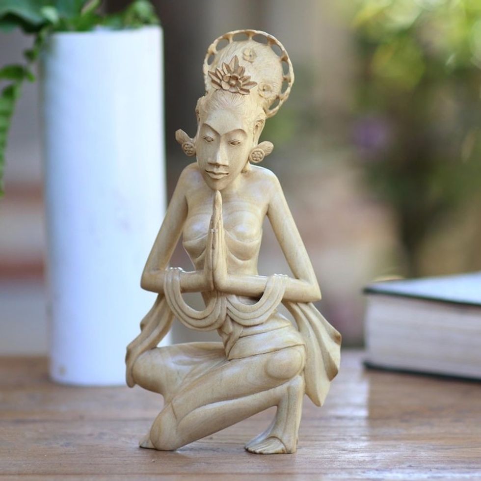 Crocodile Wood Sculpture of Balinese Dancer 'Bali Dancer'
