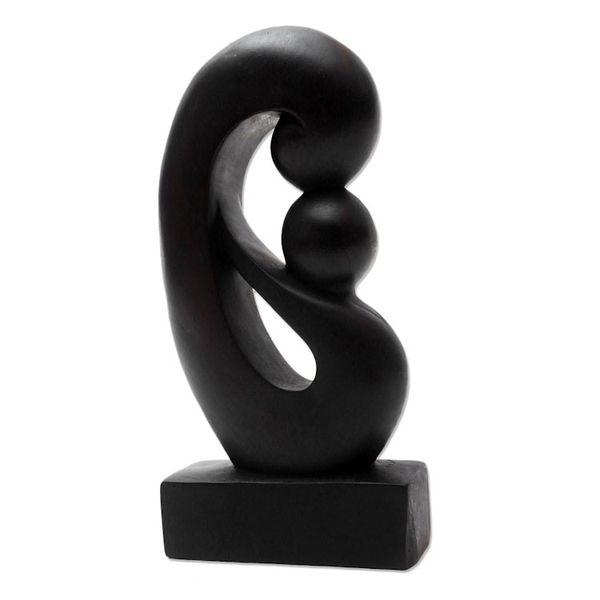 Alternate image for Balinese Wood Sculpture Mother and Child Boundless Love
