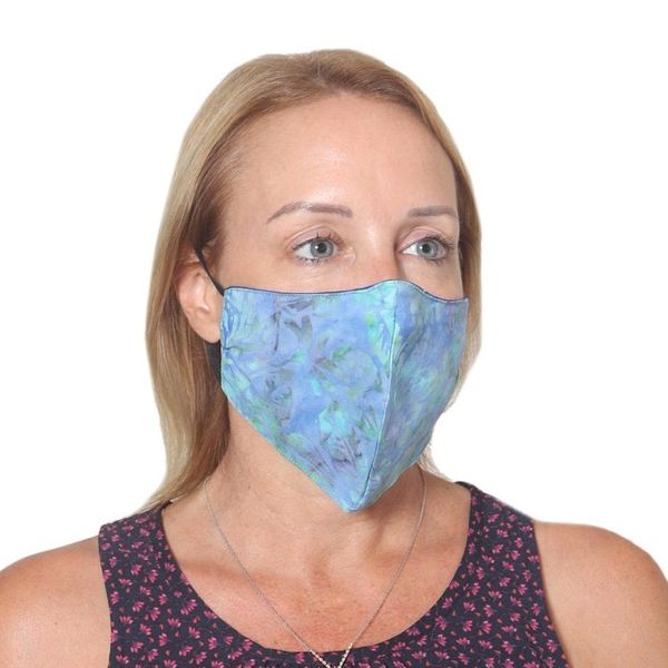 Alternate image for 4 Handmade Floral Batik 2-Layer Face Masks from Bali Island Blossoms