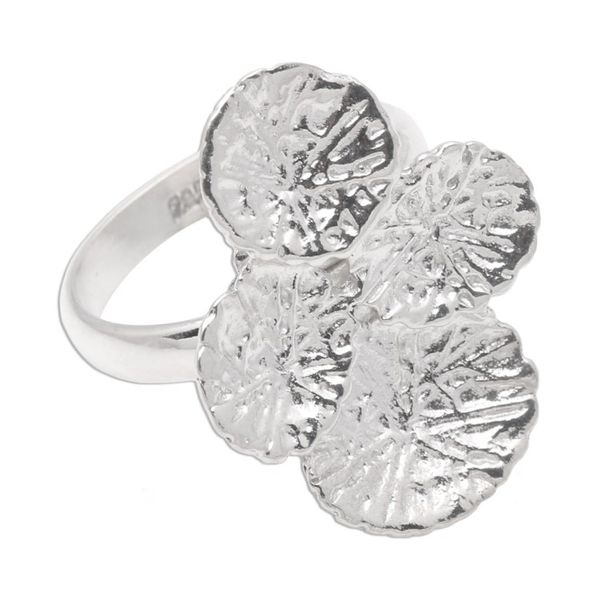 Alternate image for Modern Sterling Silver Cocktail Ring from Bali Abstract Pads