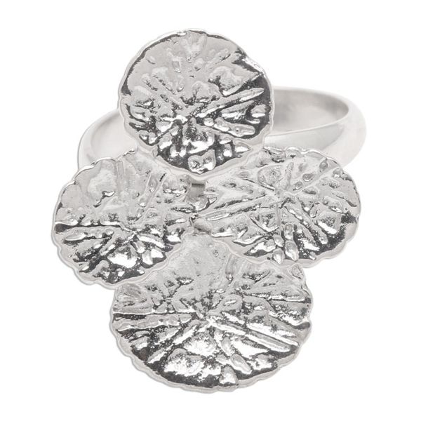 Alternate image for Modern Sterling Silver Cocktail Ring from Bali Abstract Pads