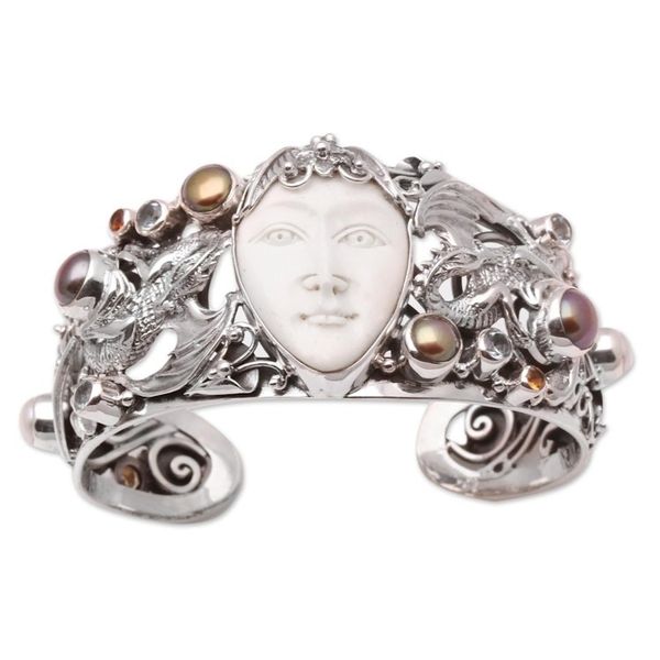 Alternate image for Dragon-Themed Multi-Gemstone Cuff Bracelet from Bali Dragon Empire