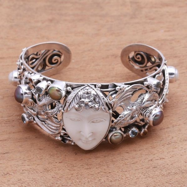Alternate image for Dragon-Themed Multi-Gemstone Cuff Bracelet from Bali Dragon Empire