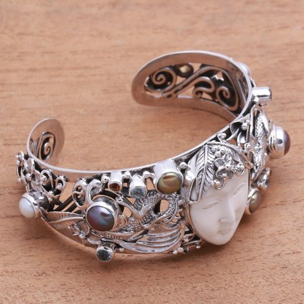 Alternate image for Dragon-Themed Multi-Gemstone Cuff Bracelet from Bali Dragon Empire