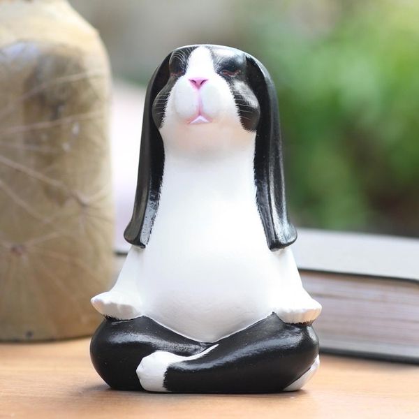 Alternate image for Pregnant Yoga Bunny Wood Sculpture Expecting Yoga Bunny