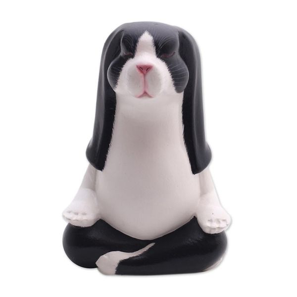 Alternate image for Pregnant Yoga Bunny Wood Sculpture Expecting Yoga Bunny