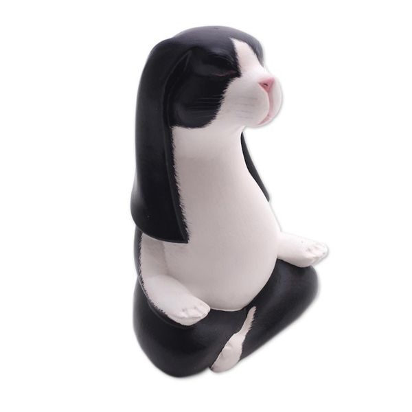 Alternate image for Pregnant Yoga Bunny Wood Sculpture Expecting Yoga Bunny