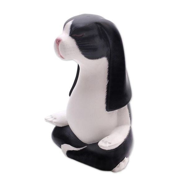 Alternate image for Pregnant Yoga Bunny Wood Sculpture Expecting Yoga Bunny