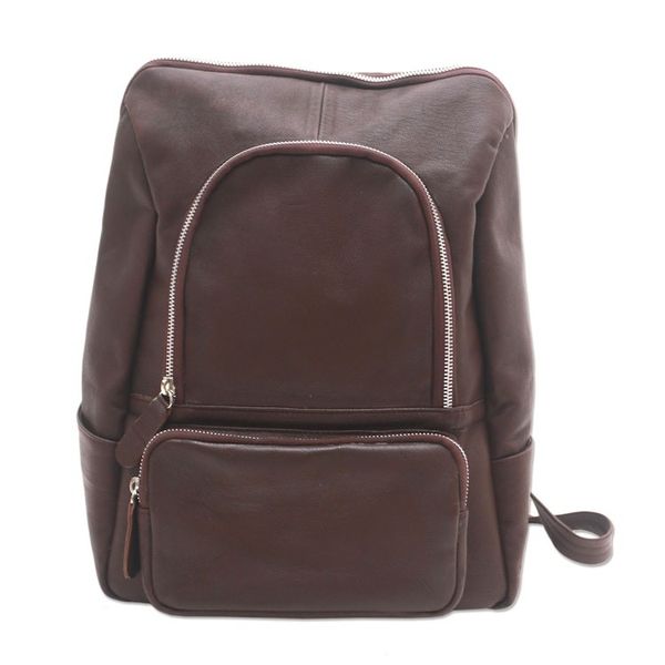 Alternate image for Leather Backpack in Solid Espresso from Bali Keep On
