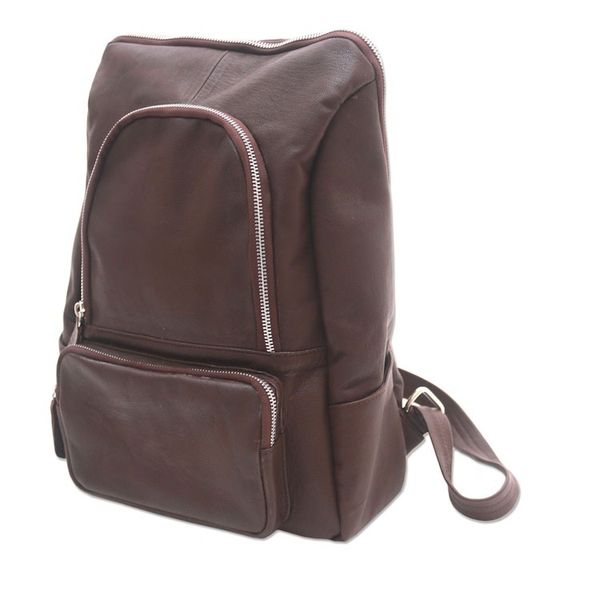 Alternate image for Leather Backpack in Solid Espresso from Bali Keep On