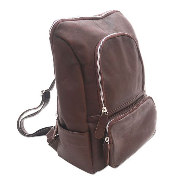 Alternate image for Leather Backpack in Solid Espresso from Bali Keep On