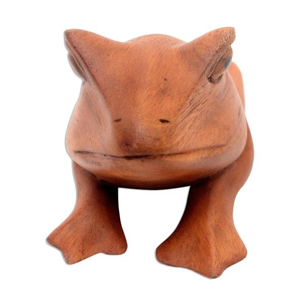 Alternate image for Hand Carved Wood Frog Door Stop Fanciful Frog