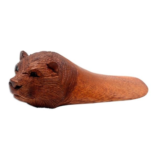 Alternate image for Artisan Crafted Bear Doorstop from Bali Bear Head