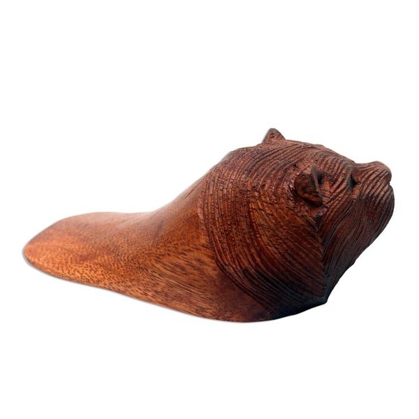 Alternate image for Artisan Crafted Bear Doorstop from Bali Bear Head