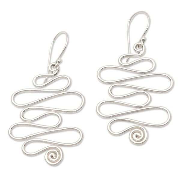 Alternate image for Polished Sterling Silver Dangle Earrings Switchback