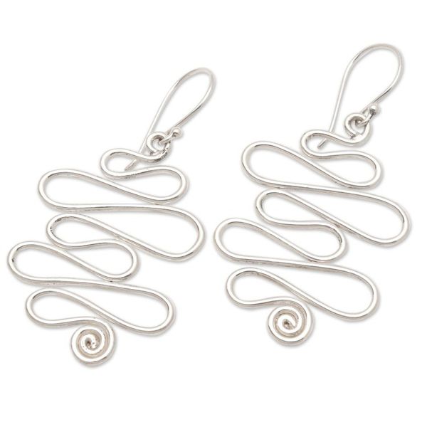 Alternate image for Polished Sterling Silver Dangle Earrings Switchback