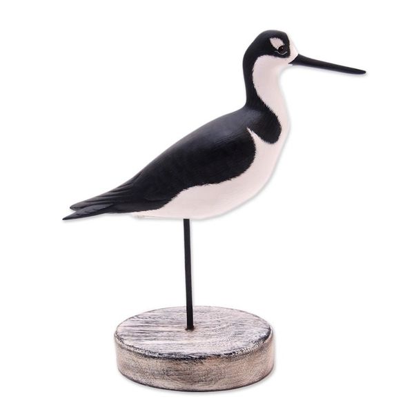 Alternate image for Beach Cottage Wood Bird Decorative Accent from Bali Black-Necked Stilt