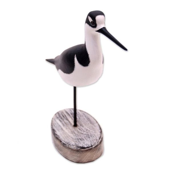 Alternate image for Beach Cottage Wood Bird Decorative Accent from Bali Black-Necked Stilt