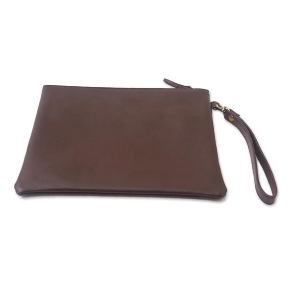 Alternate image for Simple Leather Wristlet in Espresso from Java Espresso Simplicity