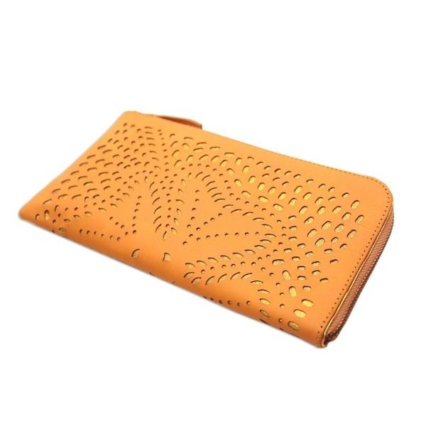 Alternate image for Floral Pattern Leather Clutch in Amber from Bali Scattered Stars in Amber