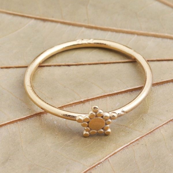 Alternate image for Dainty Gold Plated Band Ring with Star Accent Dainty Star