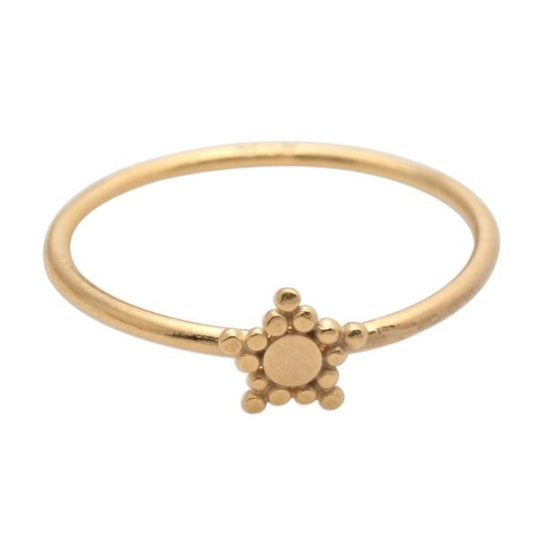 Alternate image for Dainty Gold Plated Band Ring with Star Accent Dainty Star