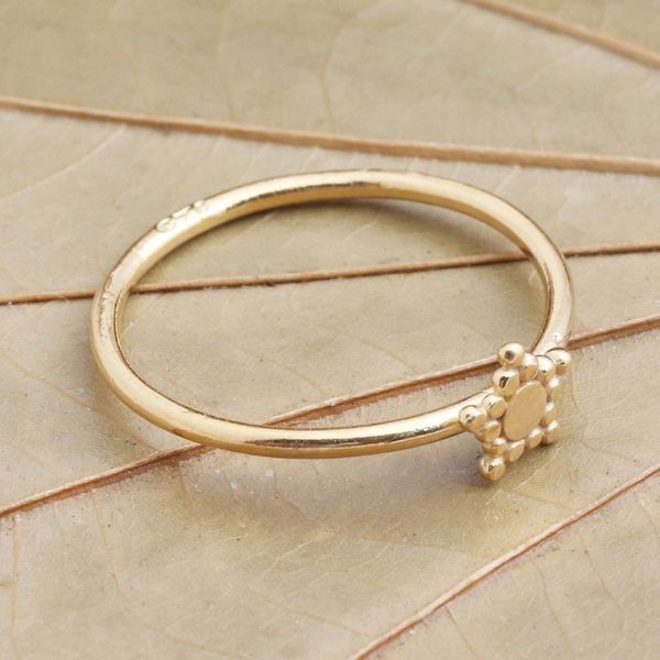 Alternate image for Dainty Gold Plated Band Ring with Star Accent Dainty Star