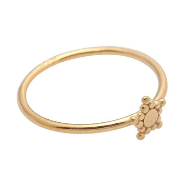 Alternate image for Dainty Gold Plated Band Ring with Star Accent Dainty Star