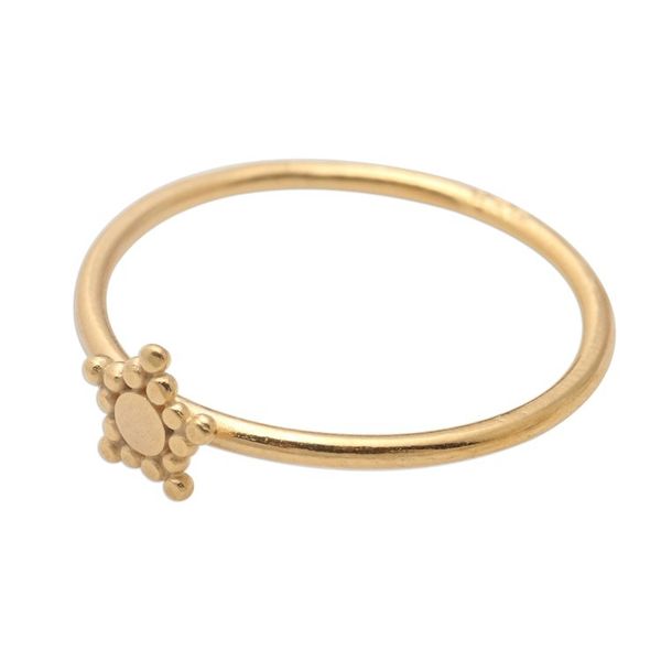 Alternate image for Dainty Gold Plated Band Ring with Star Accent Dainty Star