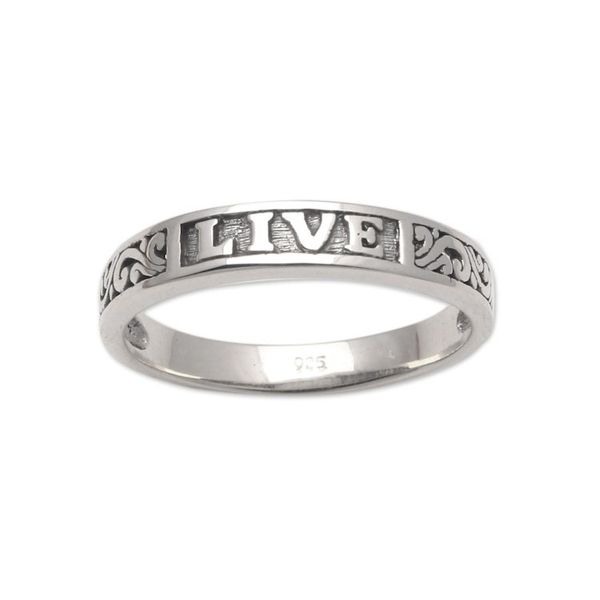Alternate image for Inspirational Sterling Silver Band Ring from Bali Live Swirls
