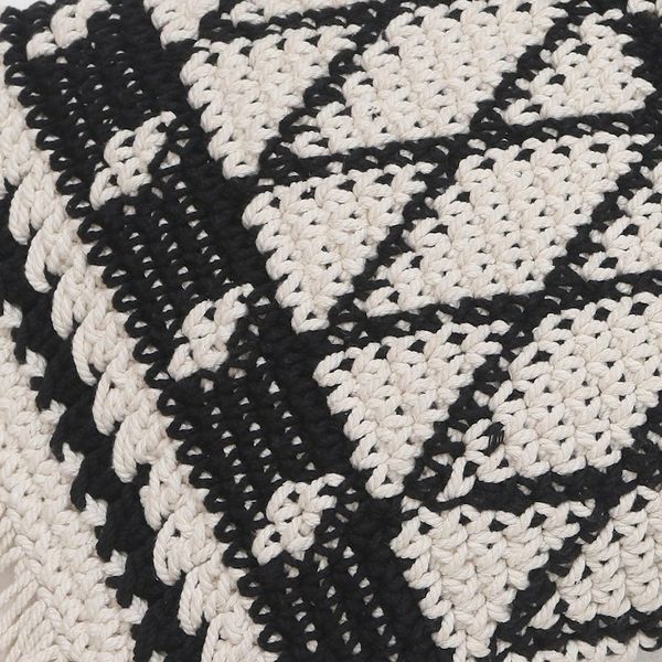 Alternate image for Geometric Ebony and Eggshell Cotton Cushion Cover Geometric Shadow